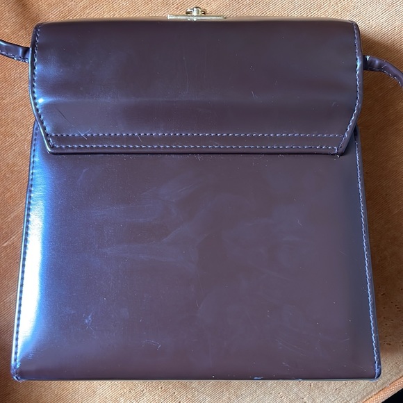 Vintage accordion style brown leather shoulder bag purse - Picture 3 of 9